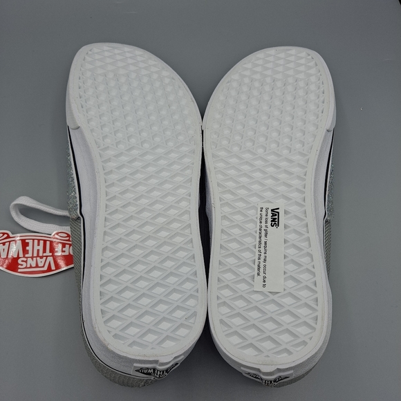 NEW Womens Vans Authentic Micro Sequins Silver True White Sneaker Shoes Size 11 - Picture 8 of 8